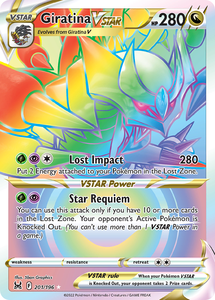 Giratina VSTAR 201/196 Rainbow Rare Lost Origin NM/M