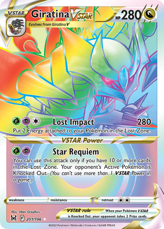 Giratina VSTAR 201/196 Rainbow Rare Lost Origin NM/M