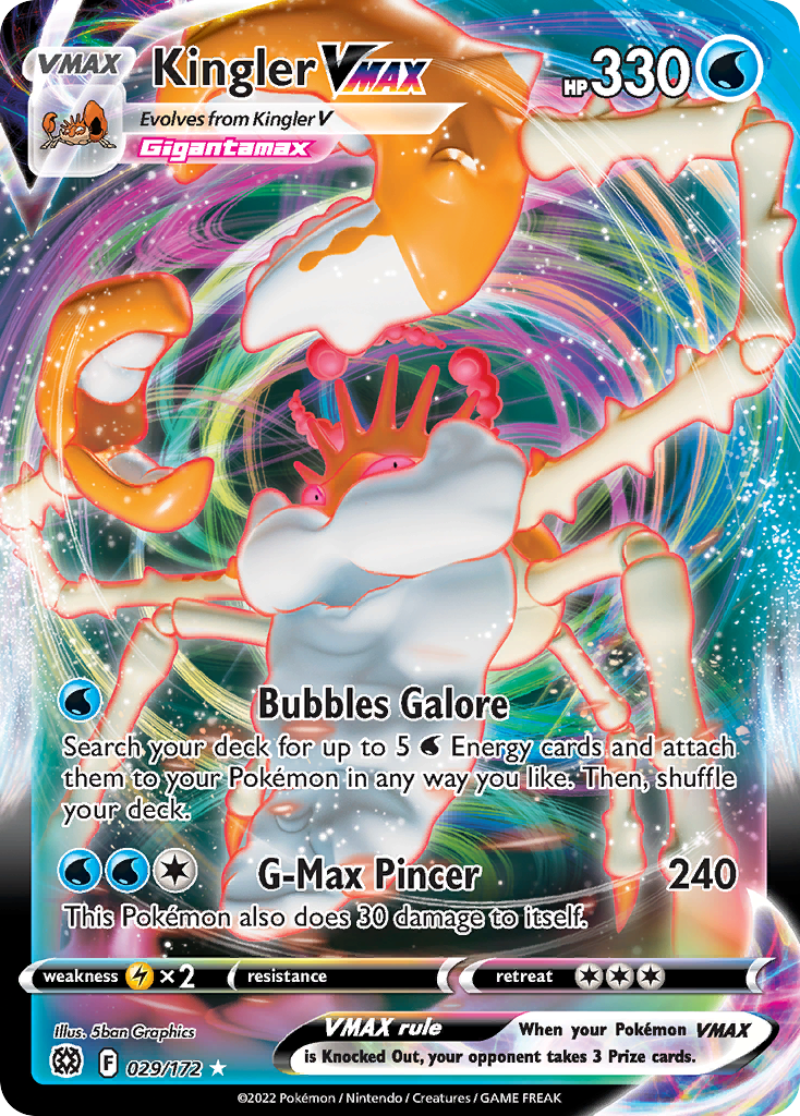 Kingler VMAX 029/172 VMAX Rare Brilliant Stars Holo NM/M