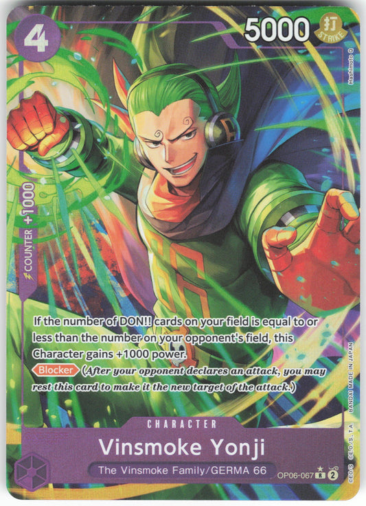 Vinsmoke Yonji () (Alternate Art) R Premium Booster -The Best- OP06-067 NM