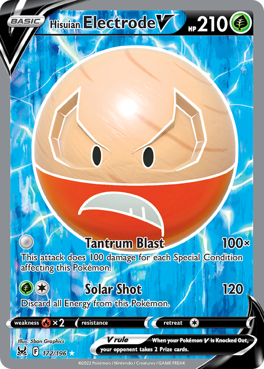 Hisuian Electrode V 172/196 Ultra Rare Lost Origin NM/M