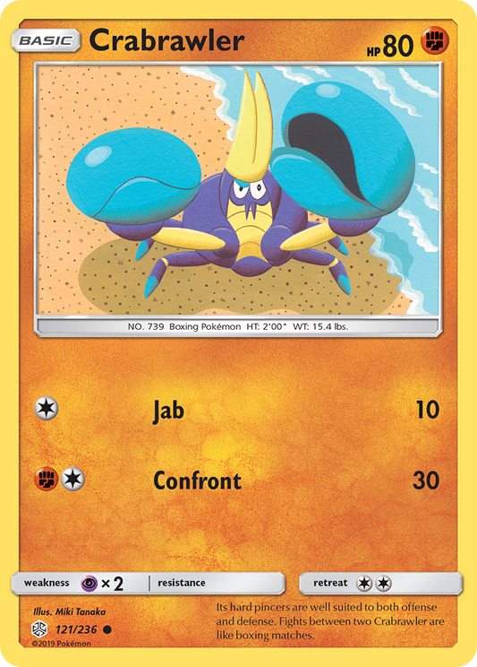 Crabrawler 121/236 Common Reverse Holo Cosmic Eclipse NM/LP