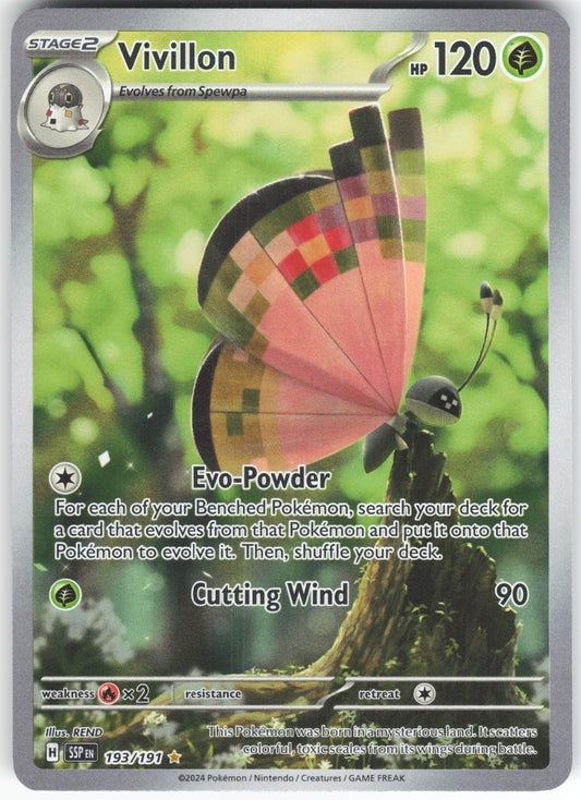 Vivillon - Illustration Rare SV08: Surging Sparks 193/191 NM