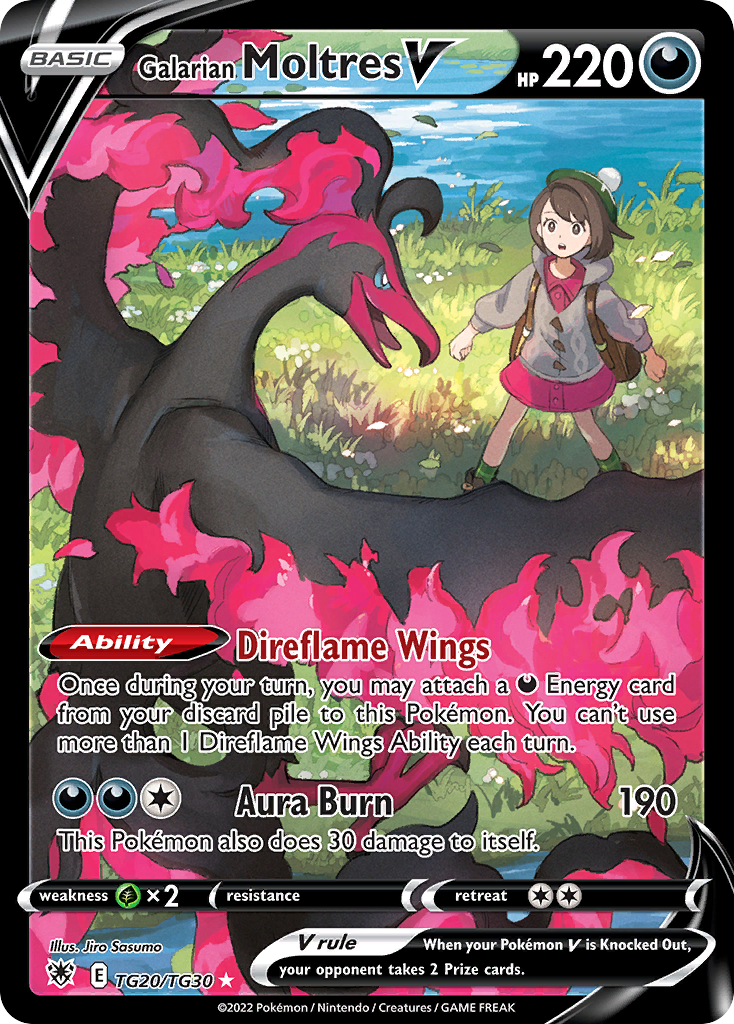 Galarian Moltres V TG20/TG30 V Rare Astral Radiance Trainer Gallery Holo NM/M