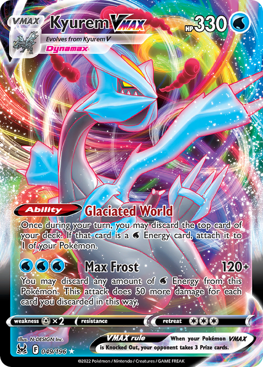 Kyurem VMAX 049/196 VMAX Rare Lost Origin Holo NM/M