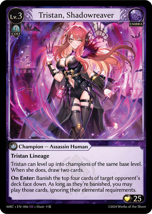 Tristan, Shadowreaver 006 Super Rare Mercurial Heart NM/M