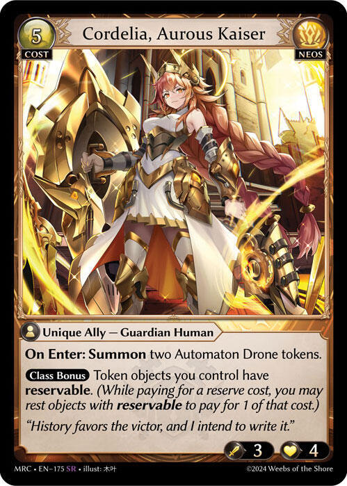 Cordelia, Aurous Kaiser 175 Super Rare Mercurial Heart NM/M