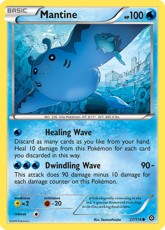 Mantine 27/114 Common Reverse Holo Steam Siege NM/LP
