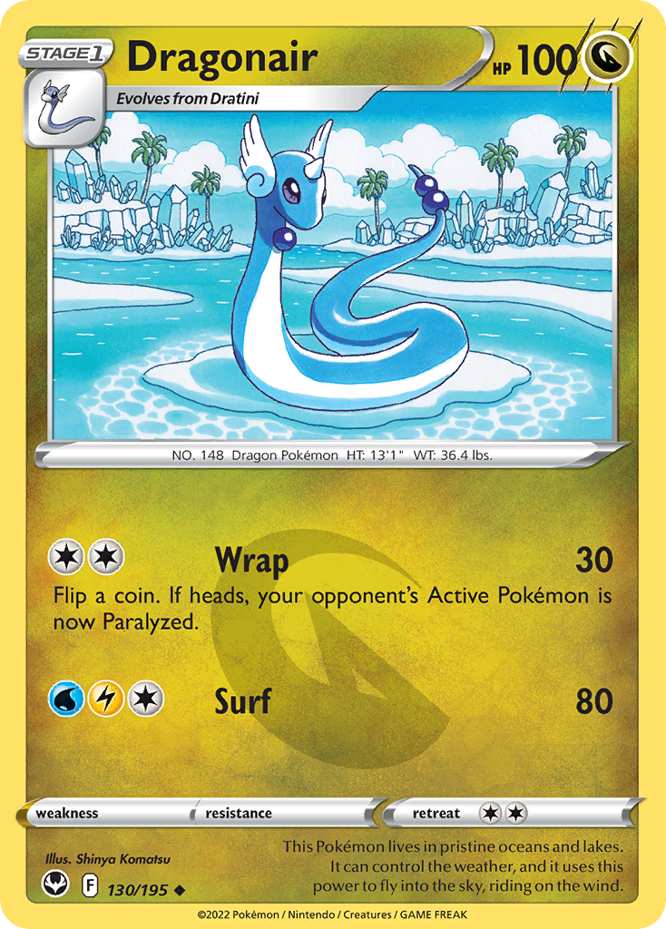 Dragonair 130/195 Uncommon Reverse Holo Silver Tempest NM/LP