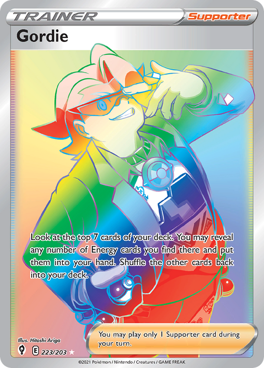 Gordie 223/203 Rainbow Rare Evolving Skies NM/M