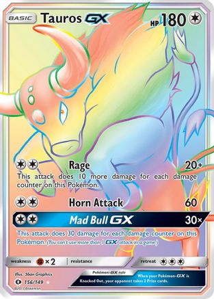 Tauros GX (Secret) 156/149 Secret Rare SM Base Set Holo NM/M