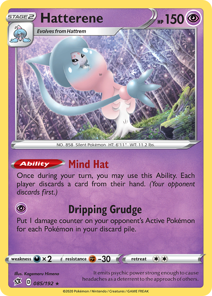 Hatterene 085/192 Rare Rebel Clash Holo NM/LP