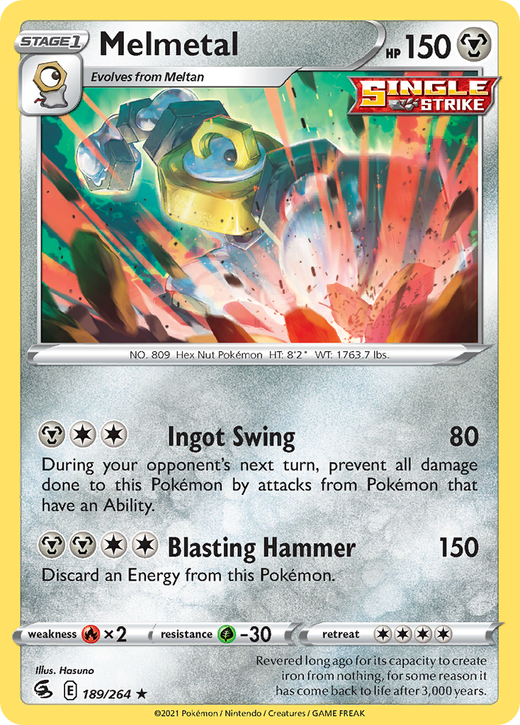 Melmetal 189/264 Rare Fusion Strike Holo NM/LP