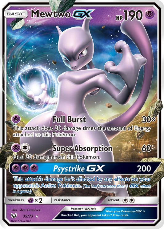 Mewtwo GX 39/73 GX Rare Shining Legends Holo NM/M