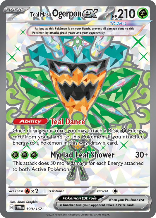 Teal Mask Ogerpon ex 190/167 Ultra Rare Twilight Masquerade NM/M