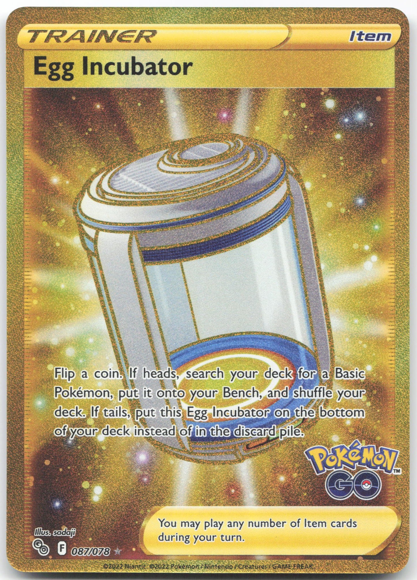 Egg Incubator (Secret) Secret Rare Pokemon GO 087/078 NM