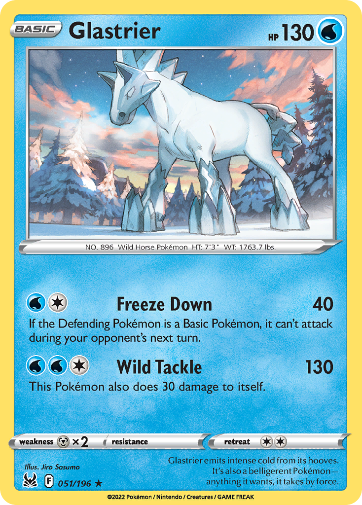 Glastrier 051/196 Rare Lost Origin Holo NM/LP