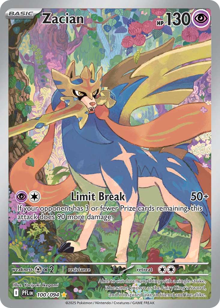 Zacian 100/094 Illustration Rare Phantasmal Flames NM/M