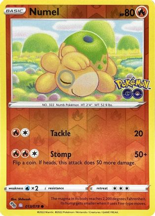 Numel (Peelable Ditto) 013/078 Common Pokemon GO Holo Reverse Holo NM/M