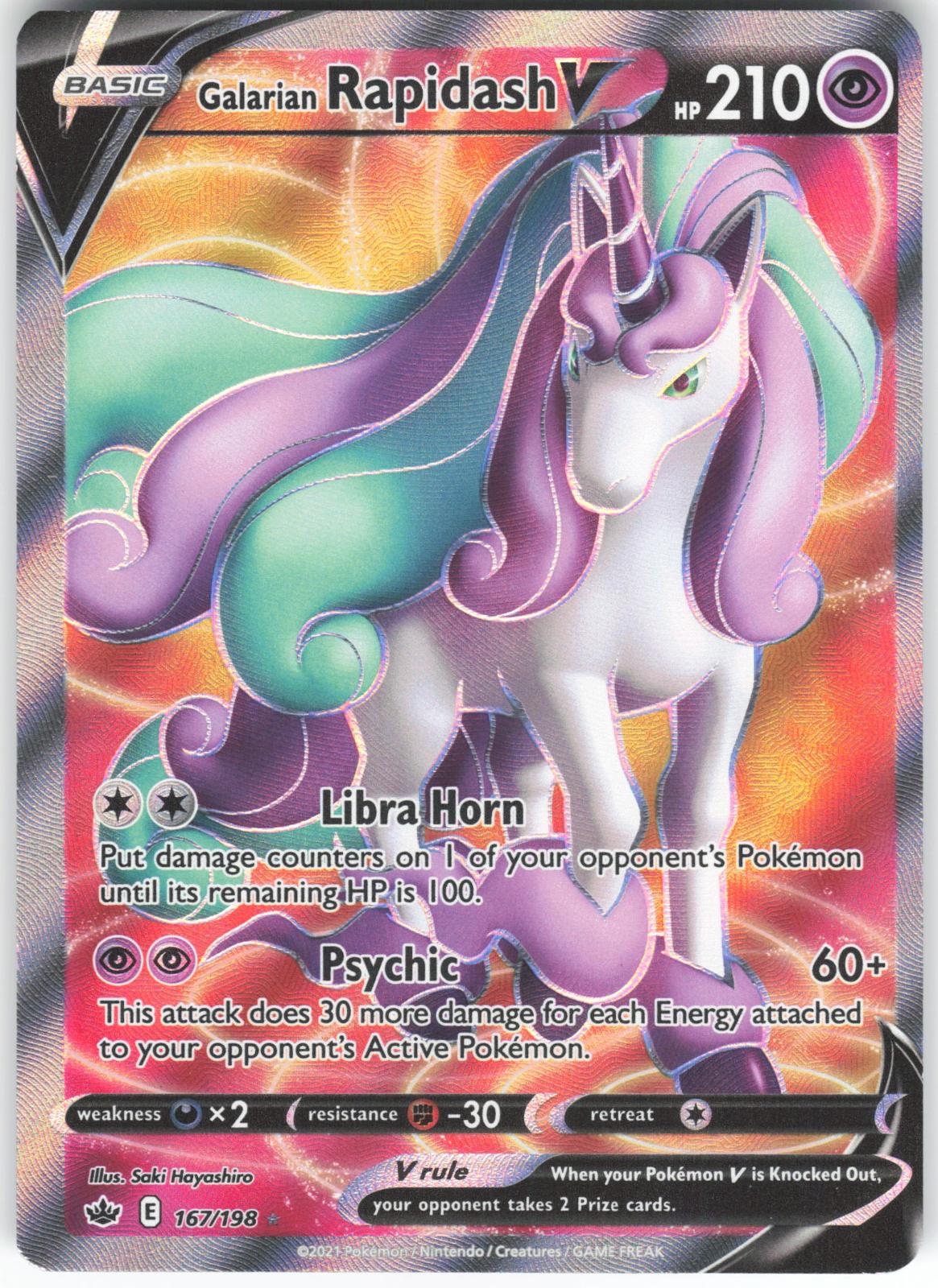 Galarian Rapidash V (oc) 167/198 Ultra Rare Chilling Reign NM/M