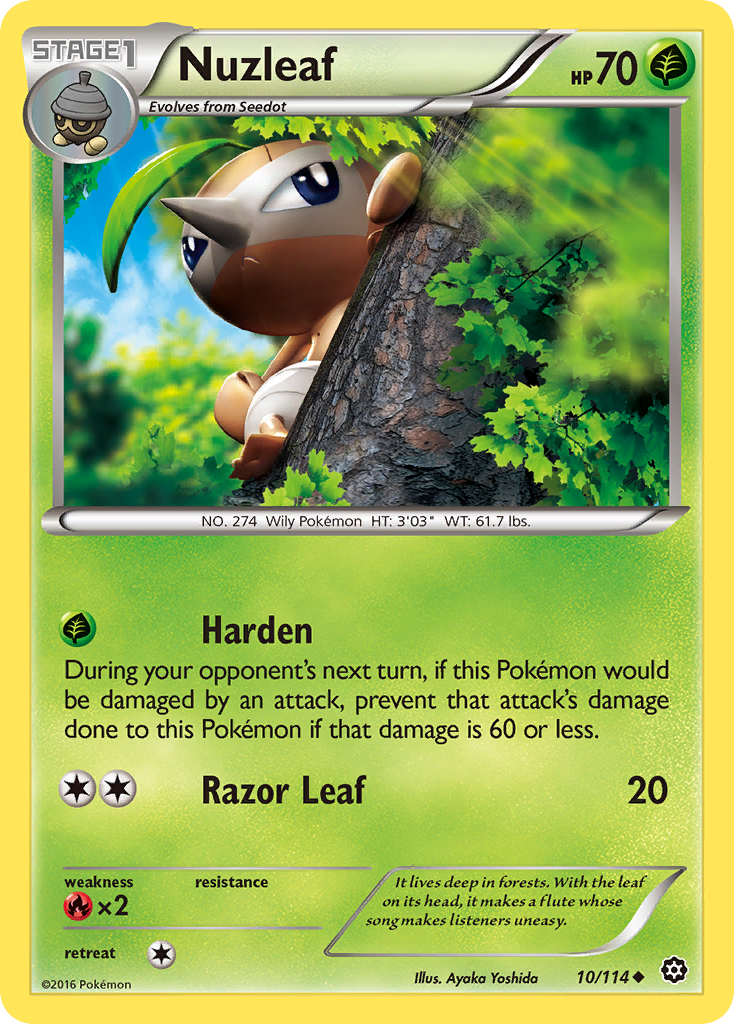 Nuzleaf 10/114 Uncommon Reverse Holo Steam Siege NM/LP