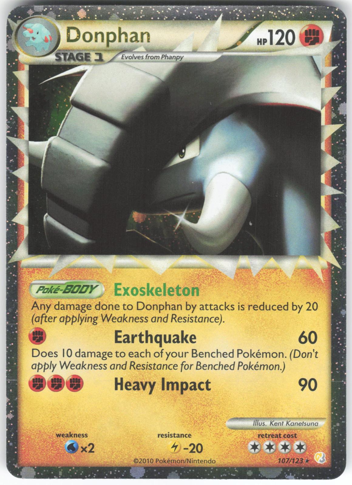 Donphan 107/123 Prime Rare HeartGold & SoulSilver LP