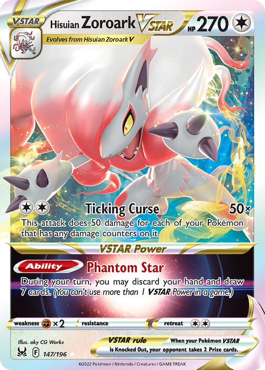 Hisuian Zoroark VSTAR 147/196 VSTAR Rare Lost Origin Holo NM/M