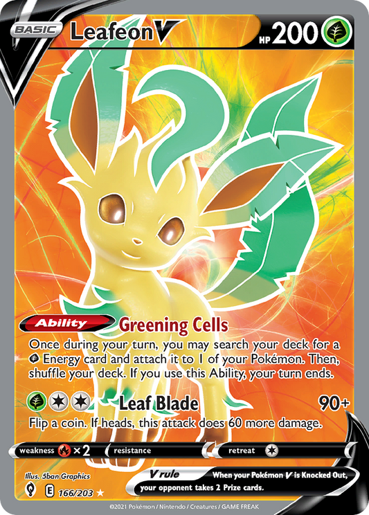 Leafeon V 166/203 Ultra Rare Evolving Skies NM/M