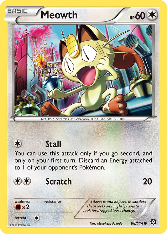 Meowth 88/114 Common Steam Siege NM/M