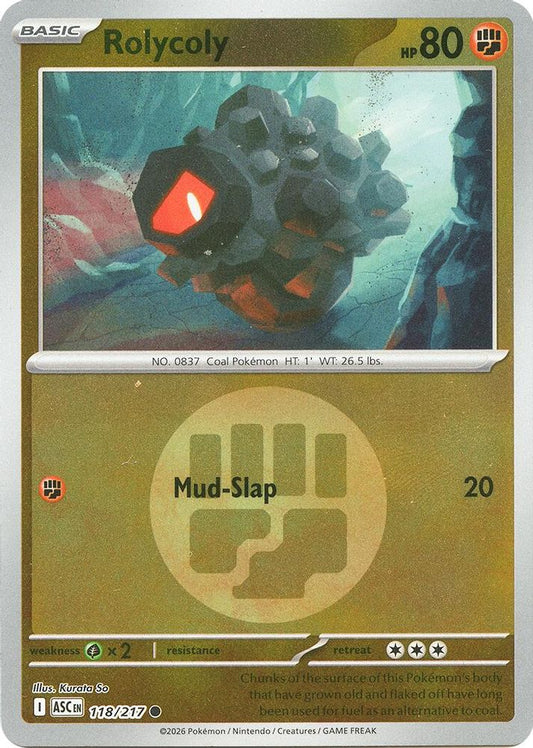 Rolycoly (Energy Symbol Pattern) 118/217 Reverse Holo Ascended Heroes NM/M