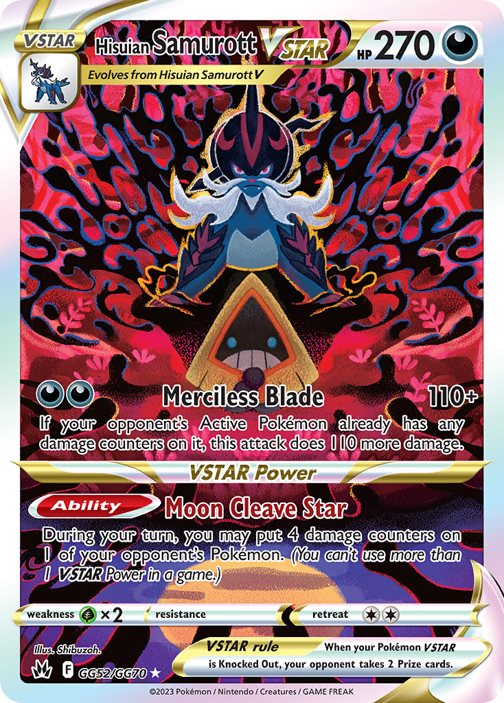 Hisuian Samurott VSTAR GG52/GG70 Crown Zenith Galarian Gallery Holo NM/M