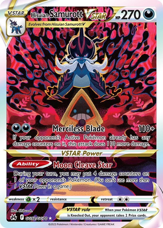 Hisuian Samurott VSTAR GG52/GG70 Crown Zenith Galarian Gallery Holo NM/M