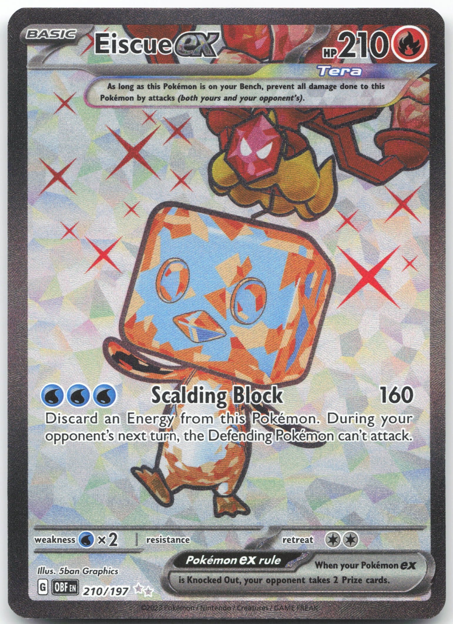 Eiscue ex - Ultra Rare SV03: Obsidian Flames 210/197 NM