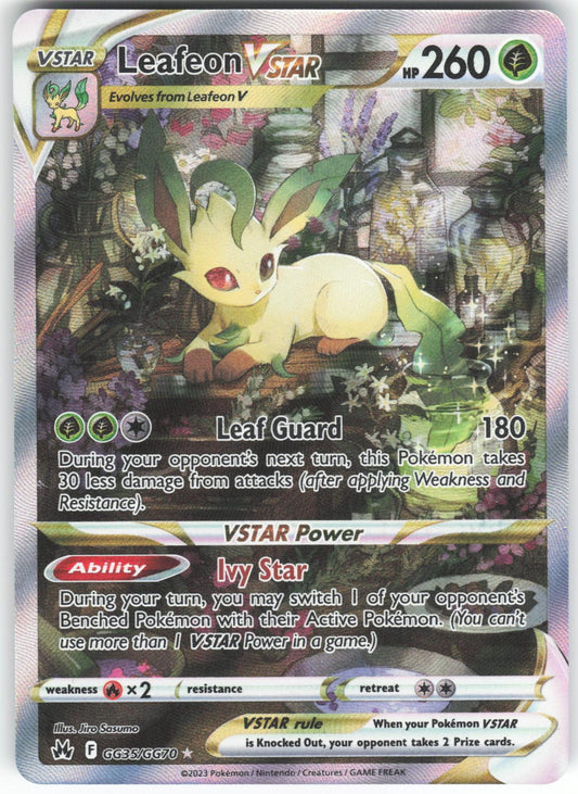 Leafeon VSTAR GG35/GG70 VSTAR Rare Crown Zenith Galarian Gallery Holo NM/M