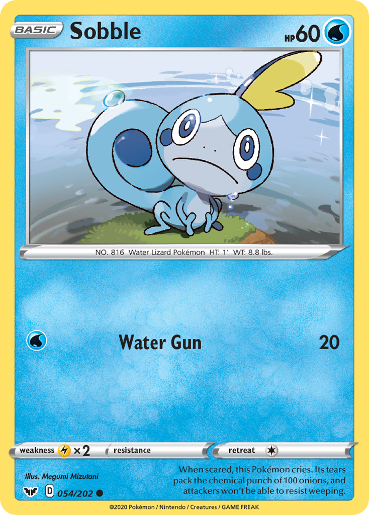 Sobble 054/202 Common Reverse Holo Sword & Shield NM/LP