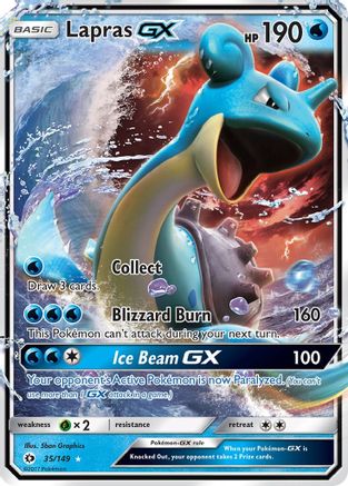 Lapras GX 35/149 Ultra Rare SM Base Set Holo NM/M