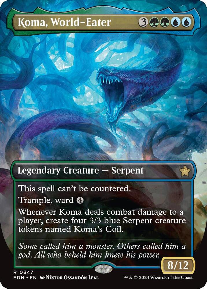 Koma, World-Eater (Borderless) 347 Rare Foundations NM/M