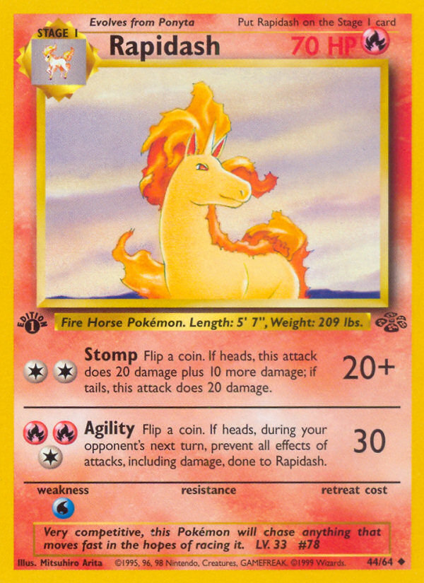 Rapidash 44/64 Uncommon Jungle Unlimited NM/M