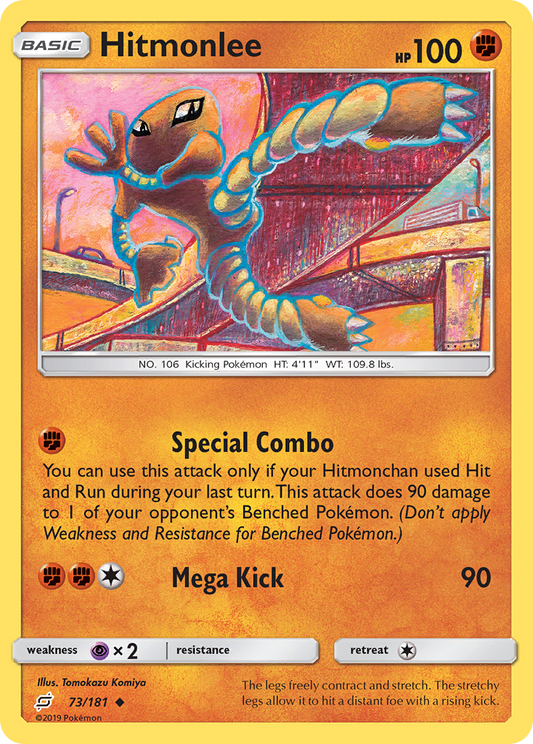 Hitmonlee 73/181 Uncommon Reverse Holo Team Up NM/LP