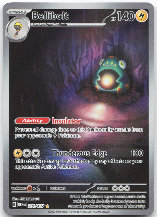Bellibolt - Illustration Rare SV03: Obsidian Flames 201/197 NM
