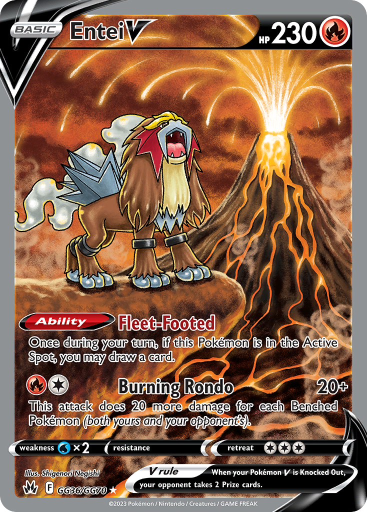 Entei V GG36/GG70 V Rare Crown Zenith Galarian Gallery Holo NM/M