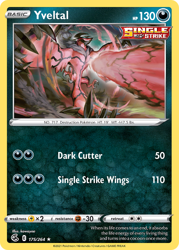 Yveltal 175/264 Rare Reverse Holo Fusion Strike NM/LP