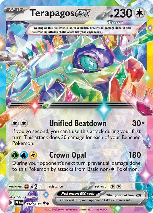Terapagos ex 092/131 Double Rare Prismatic Evolutions Holo NM/M