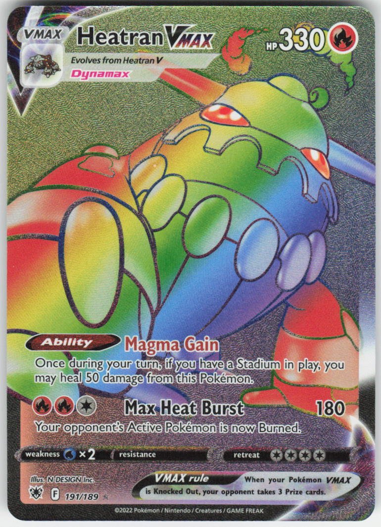 Heatran VMAX (Secret) Secret Rare SWSH10: Astral Radiance 191/189 NM