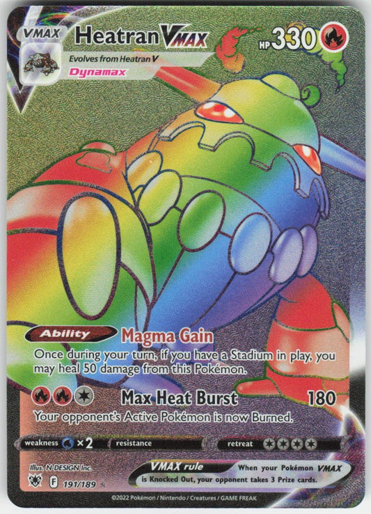 Heatran VMAX (Secret) Secret Rare SWSH10: Astral Radiance 191/189 NM
