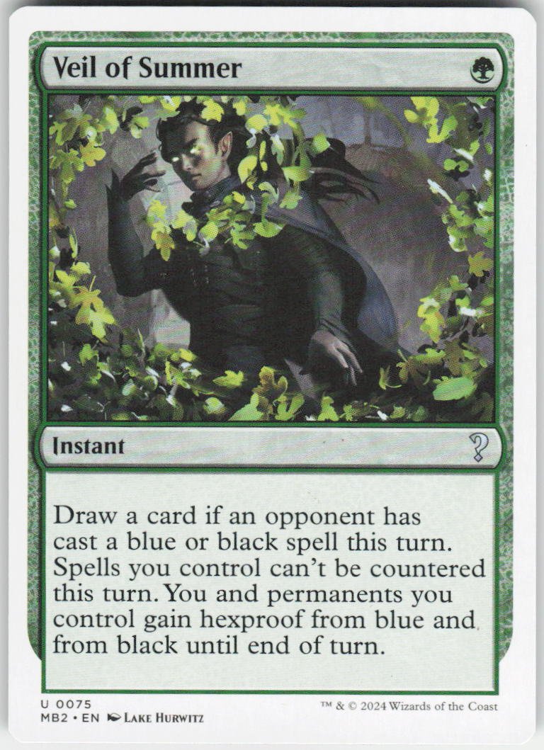 Veil of Summer (White Border) U Mystery Booster 2 75 NM