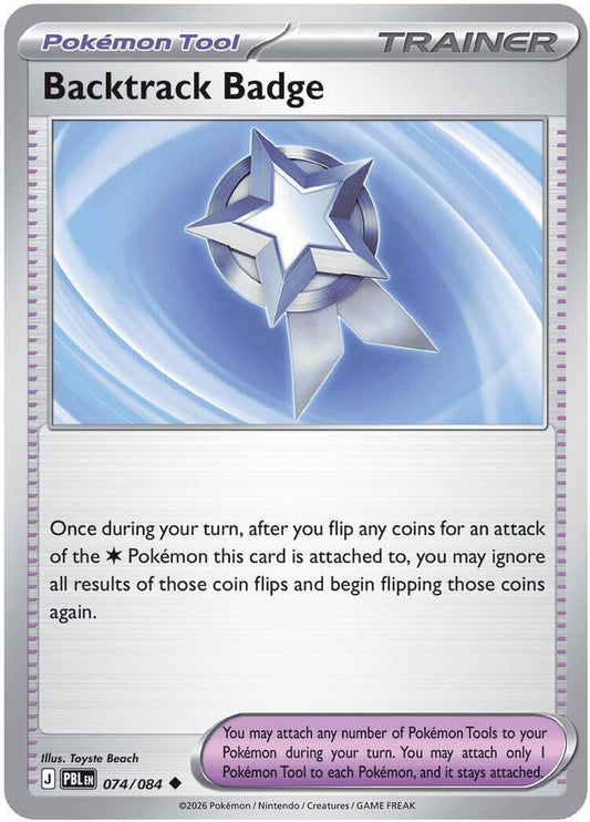 Backtrack Badge 074/084 Uncommon Reverse Holo Pitch Black NM/M