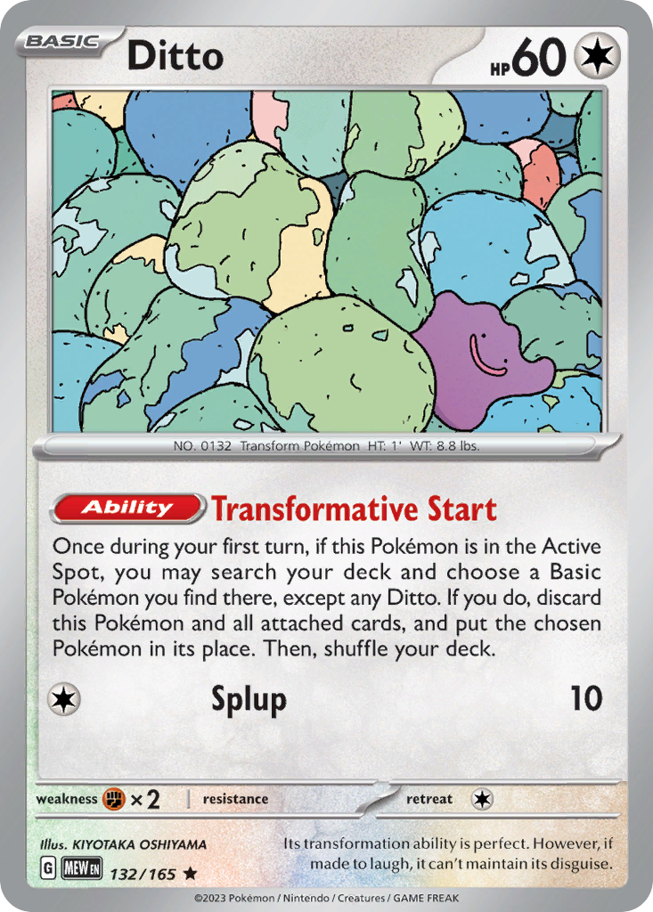 Ditto 132/165 Rare 151 NM/M