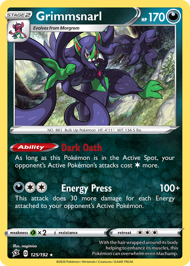 Grimmsnarl 125/192 Rare Rebel Clash Holo NM/LP
