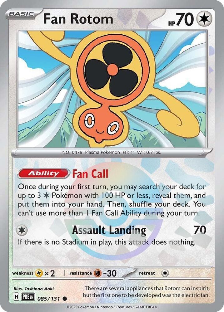 Fan Rotom (Poke Ball Pattern) 085/131 Common Prismatic Evolutions Holo NM/M